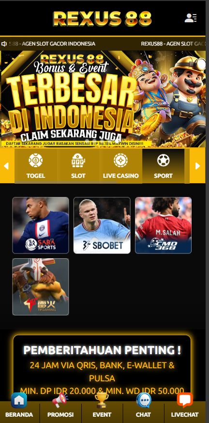 Cuplikan Halaman Bola Rexus88